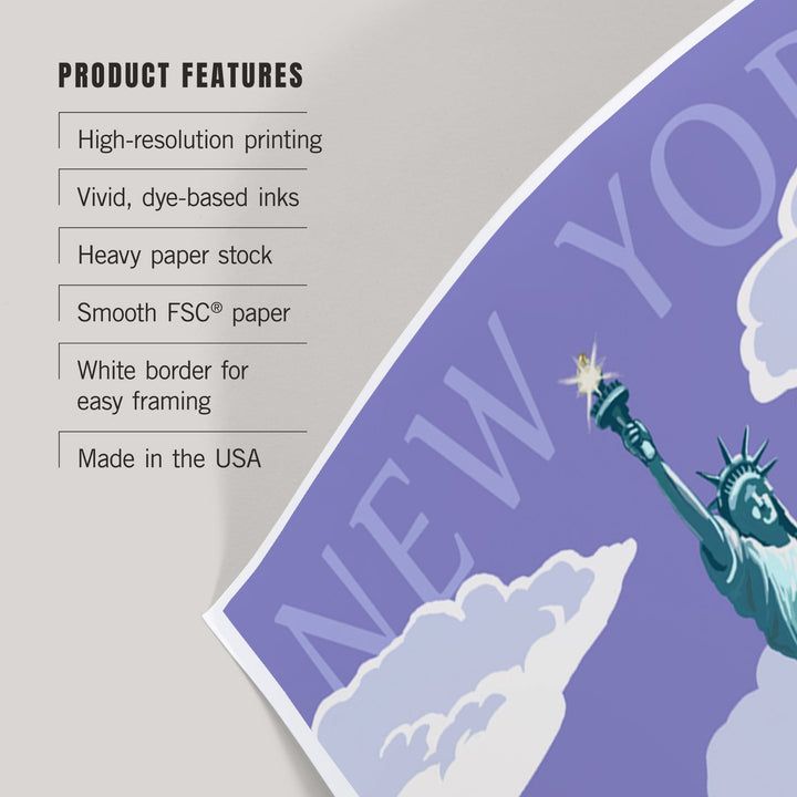 New York City, New York, Statue of Liberty National Monument, Art & Giclee Prints Art Lantern Press