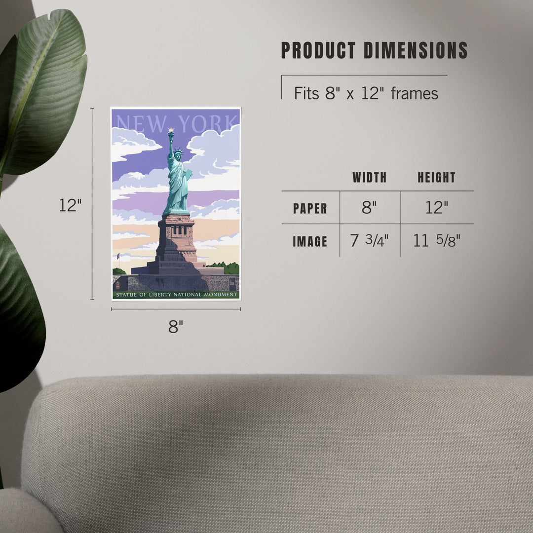 New York City, New York, Statue of Liberty National Monument, Art & Giclee Prints Art Lantern Press