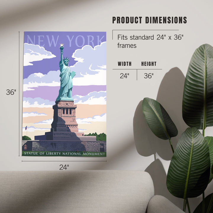 New York City, New York, Statue of Liberty National Monument, Art & Giclee Prints Art Lantern Press