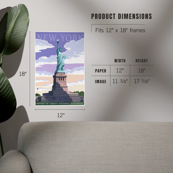 New York City, New York, Statue of Liberty National Monument, Art & Giclee Prints Art Lantern Press
