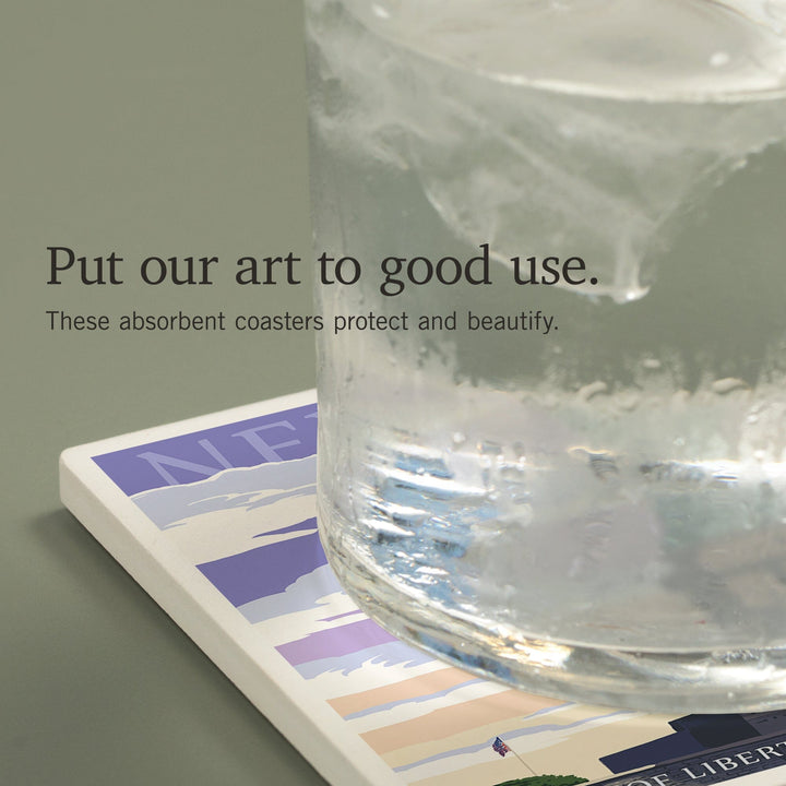 New York City, New York, Statue of Liberty National Monument, Coasters Coasters Lantern Press