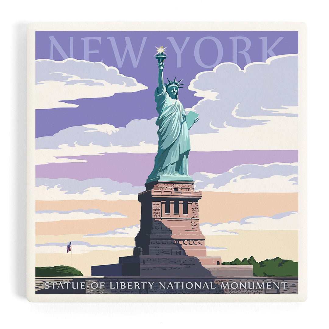 New York City, New York, Statue of Liberty National Monument, Coasters Coasters Lantern Press Coaster