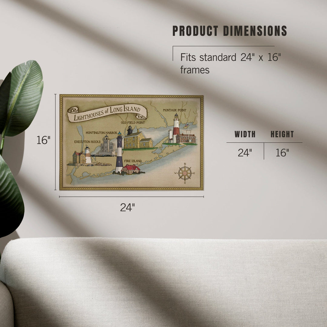 New York, Lighthouses of Long Island, Art & Giclee Prints Art Lantern Press