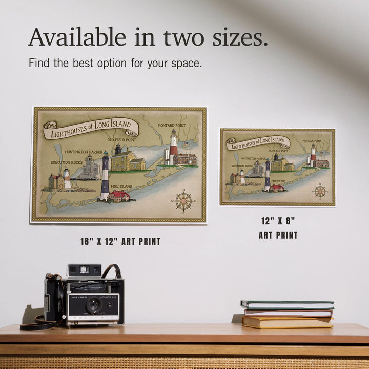 New York, Lighthouses of Long Island, Art & Giclee Prints Art Lantern Press