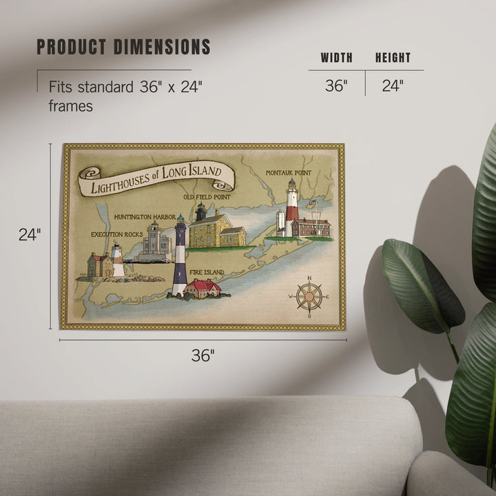New York, Lighthouses of Long Island, Art & Giclee Prints Art Lantern Press
