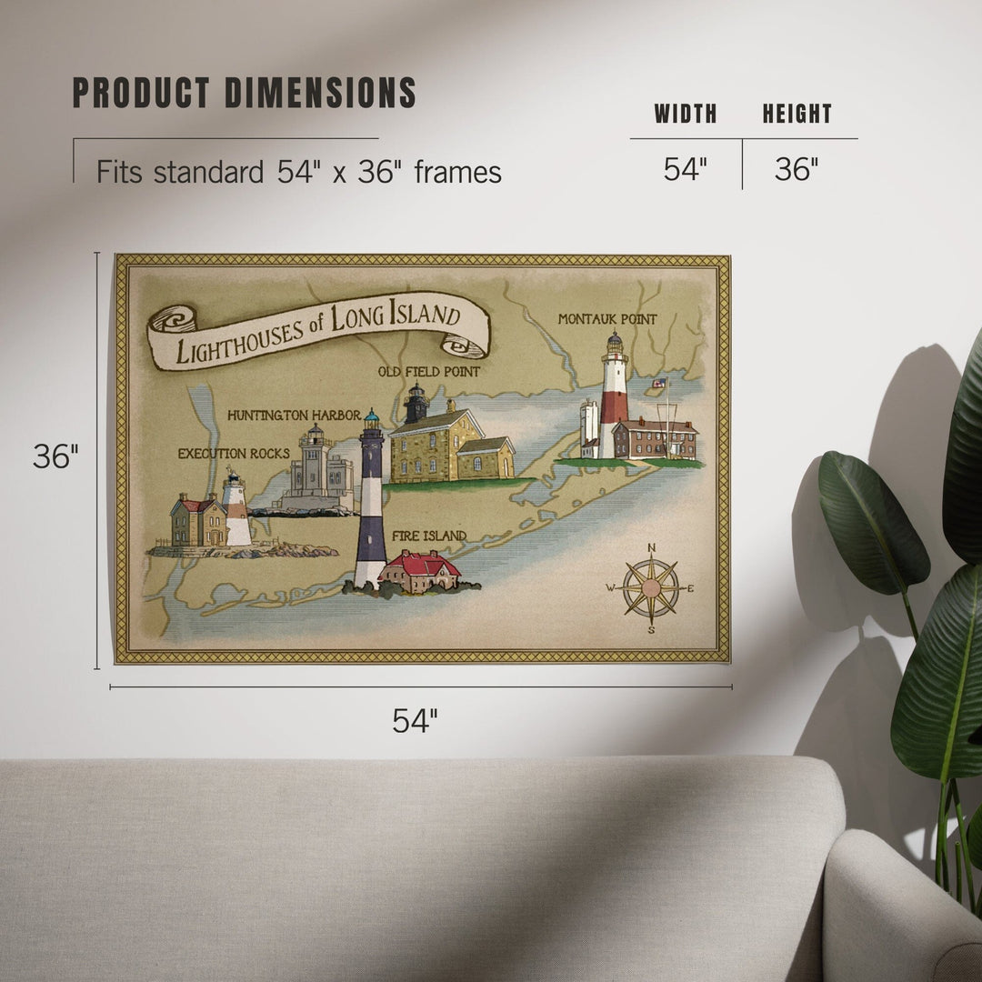 New York, Lighthouses of Long Island, Art & Giclee Prints Art Lantern Press