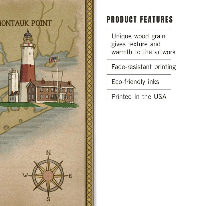 New York, Lighthouses of Long Island, Lantern Press Artwork, Wood Signs and Postcards Wood Lantern Press