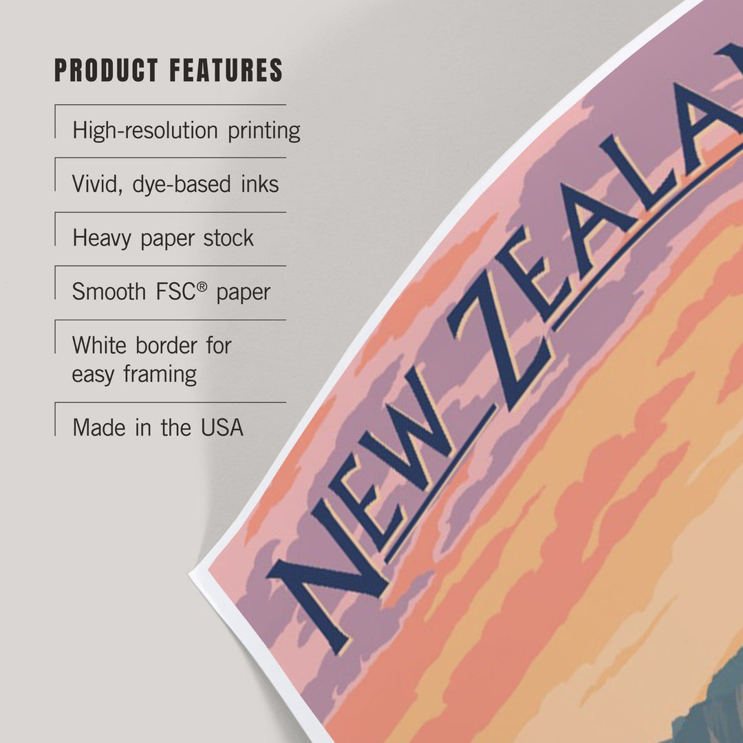 New Zealand, Kiwi and Spring Flowers, Art & Giclee Prints Art Lantern Press