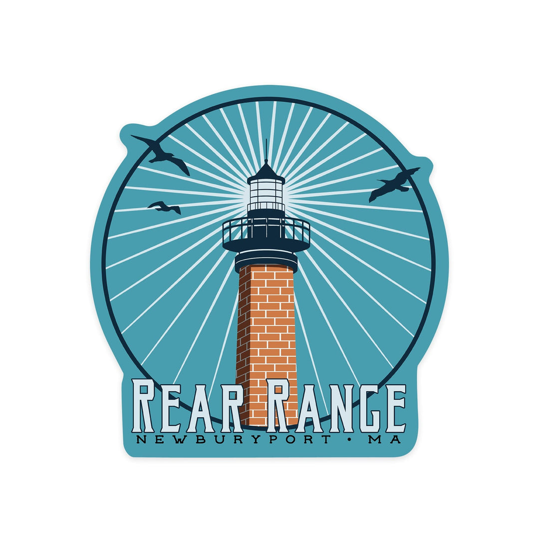 Newburyport, Massachusetts, Rear Range Lighthouse, Contour, Lantern Press Artwork, Vinyl Sticker Sticker Lantern Press