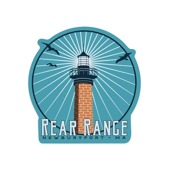 Newburyport, Massachusetts, Rear Range Lighthouse, Contour, Lantern Press Artwork, Vinyl Sticker Sticker Lantern Press