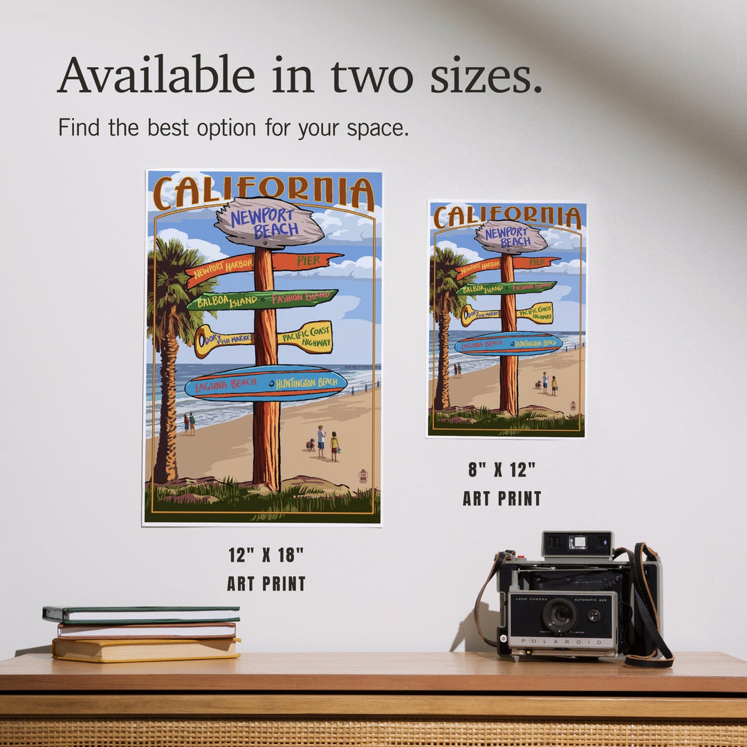 Newport Beach, California, Destinations Sign, Art & Giclee Prints Art Lantern Press