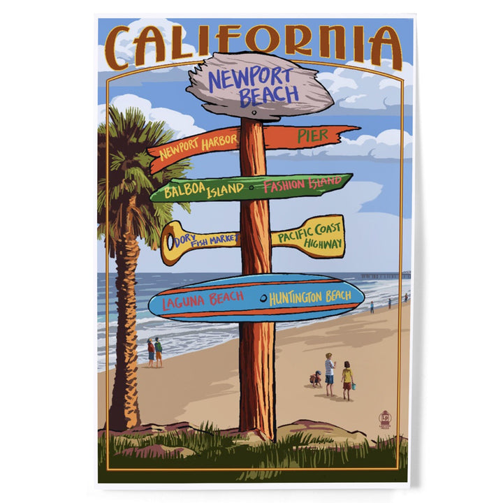 Newport Beach, California, Destinations Sign, Art & Giclee Prints Art Lantern Press