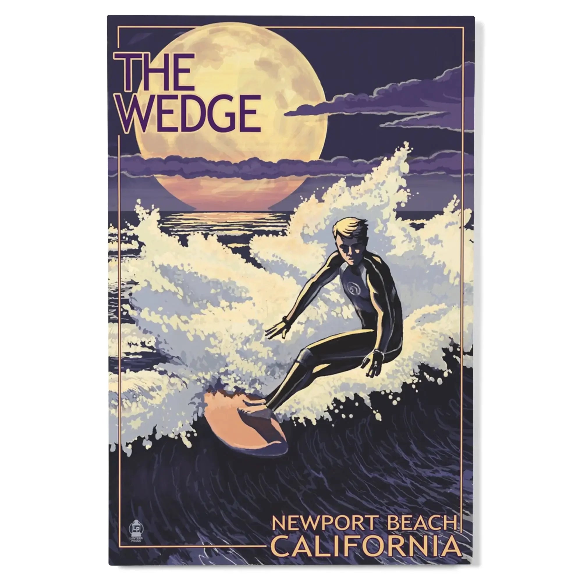 Newport Beach, California, Surfing The Wedge, Lantern Press Artwork, W