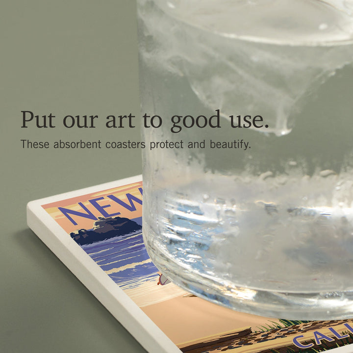 Newport Beach, California, Woody on Beach, Coasters Coasters Lantern Press