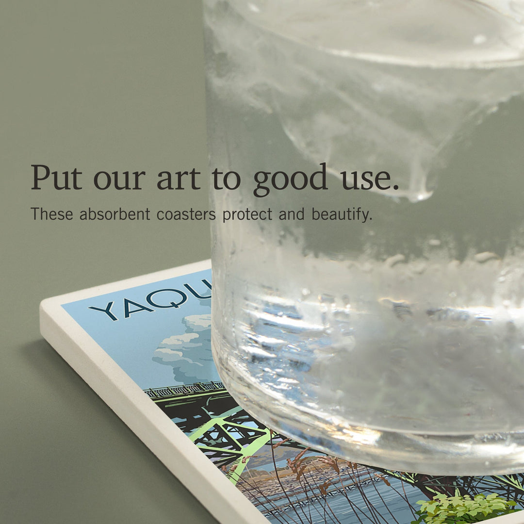 Newport, Oregon, Yaquina Bay Bridge, Illustration, Coasters Coasters Lantern Press