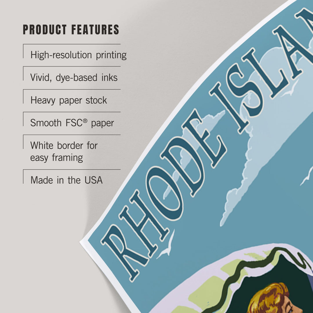Newport, Rhode Island, Beach Scene, Art & Giclee Prints Art Lantern Press