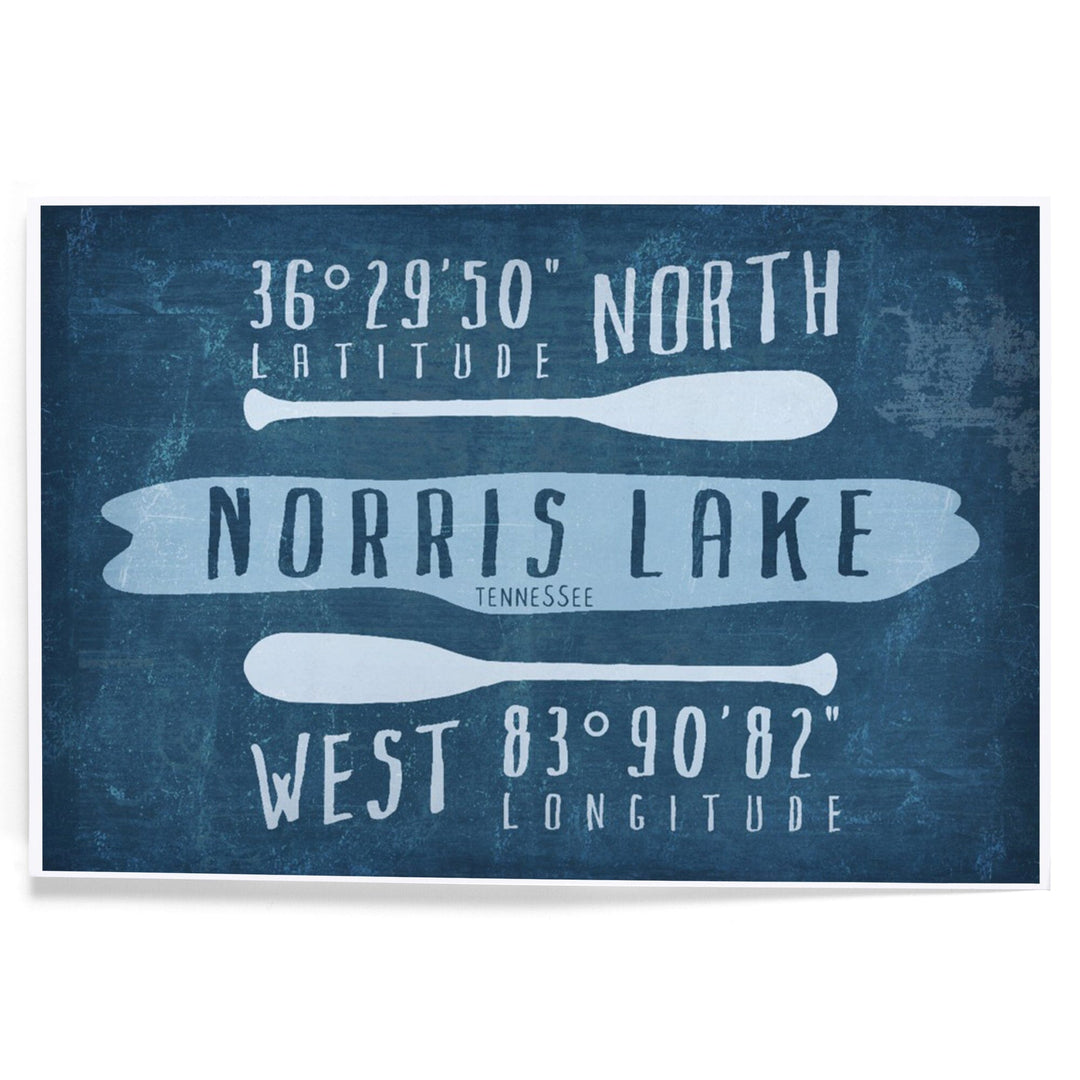 Norris Lake, Tennessee, Lake Essentials, Latitude and Longitude, Art & Giclee Prints Art Lantern Press