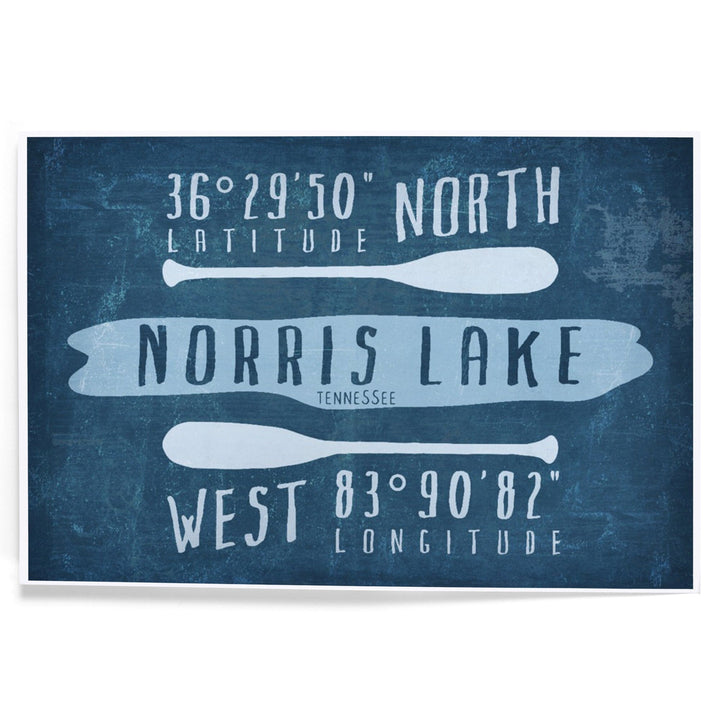 Norris Lake, Tennessee, Lake Essentials, Latitude and Longitude, Art & Giclee Prints Art Lantern Press