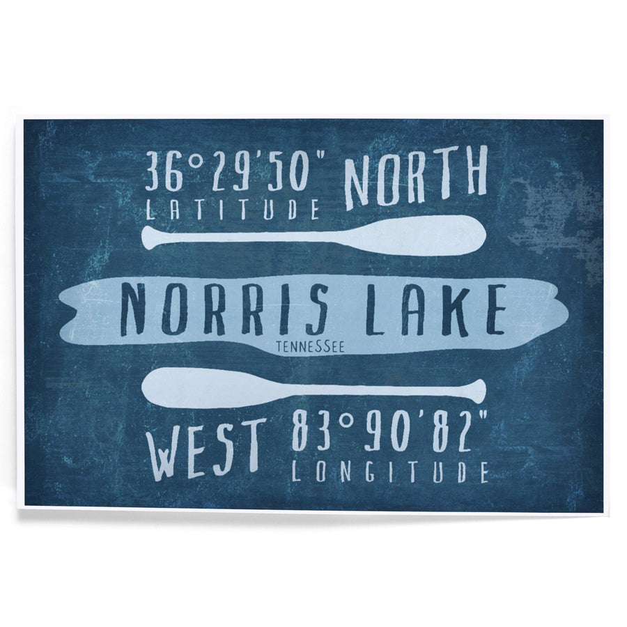 Norris Lake, Tennessee, Lake Essentials, Latitude and Longitude, Art & Giclee Prints Art Lantern Press