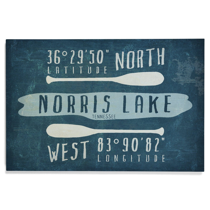 Norris Lake, Tennessee, Lake Essentials, Latitude & Longitude, Lantern Press Artwork, Wood Signs and Postcards Wood Lantern Press