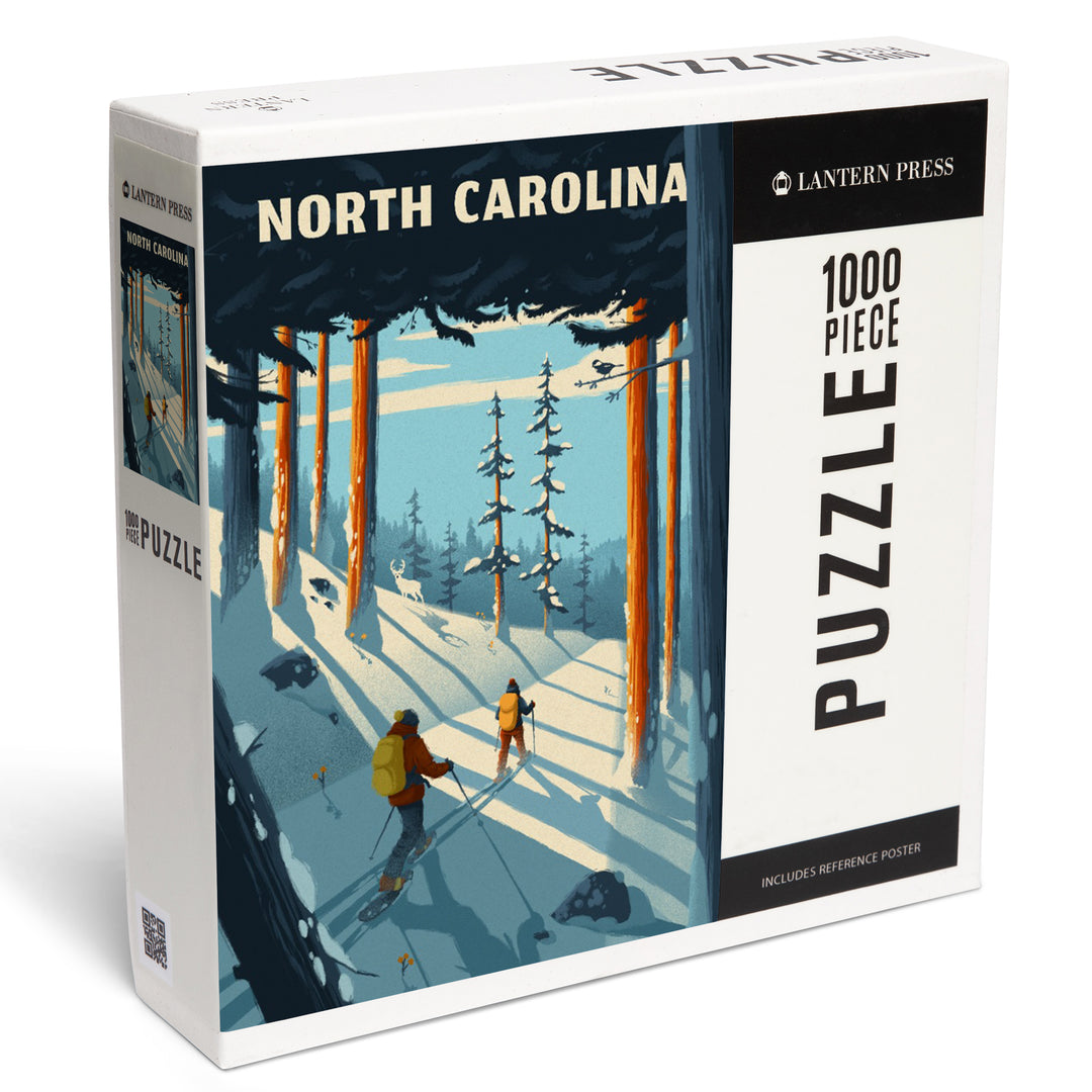 North Carolina, Better on Foot, Snowshoeing, Jigsaw Puzzle Puzzle Lantern Press