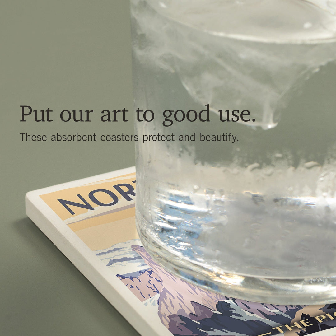 North Cascades, Washington, Mountain Peaks, Coasters Coasters Lantern Press