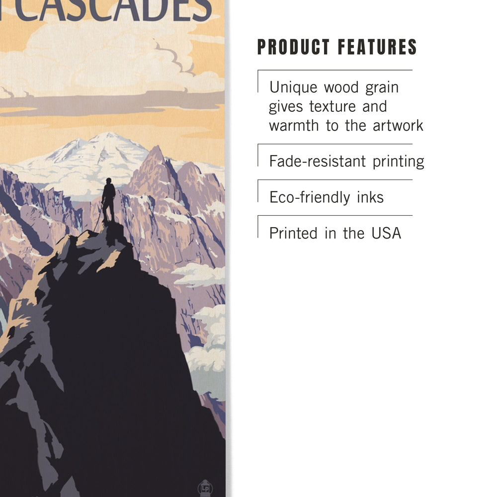 North Cascades, Washington, Mountain Peaks, Lantern Press Artwork, Wood Signs and Postcards Wood Lantern Press