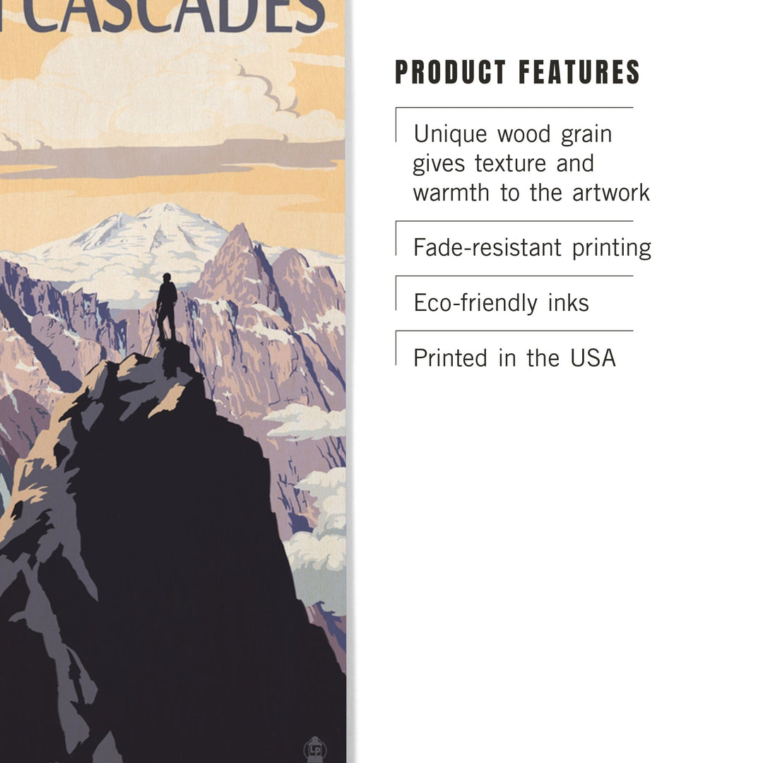 North Cascades, Washington, Mountain Peaks, Lantern Press Artwork, Wood Signs and Postcards Wood Lantern Press