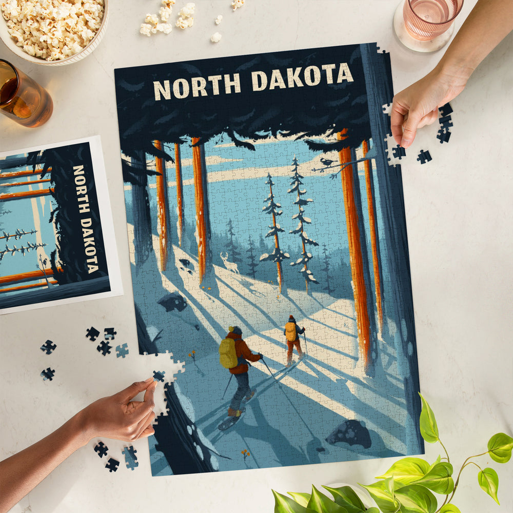 North Dakota, Better on Foot, Snowshoeing, Jigsaw Puzzle Puzzle Lantern Press
