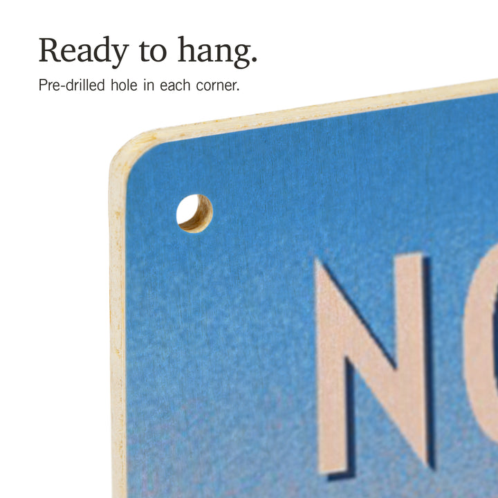 North Dakota, Prepare for Takeoff, Skis in Snowbank, Wood Signs and Postcards Wood Lantern Press