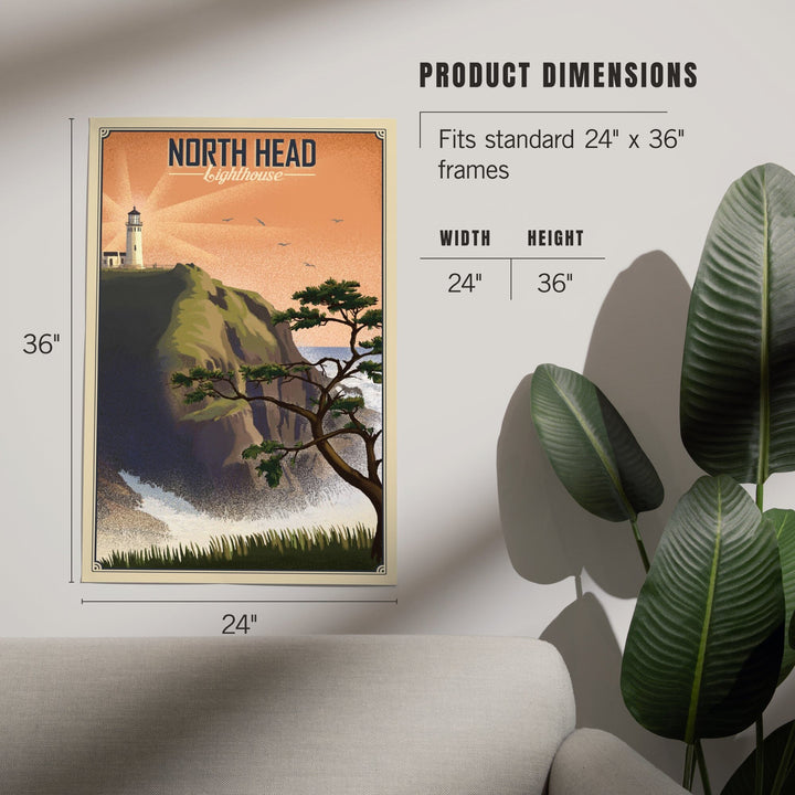 North Head Lighthouse, Lithograph, Art & Giclee Prints Art Lantern Press