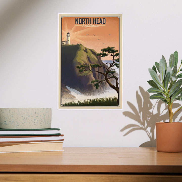 North Head Lighthouse, Lithograph, Art & Giclee Prints Art Lantern Press