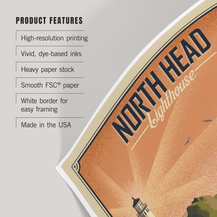 North Head Lighthouse, Lithograph, Art & Giclee Prints Art Lantern Press