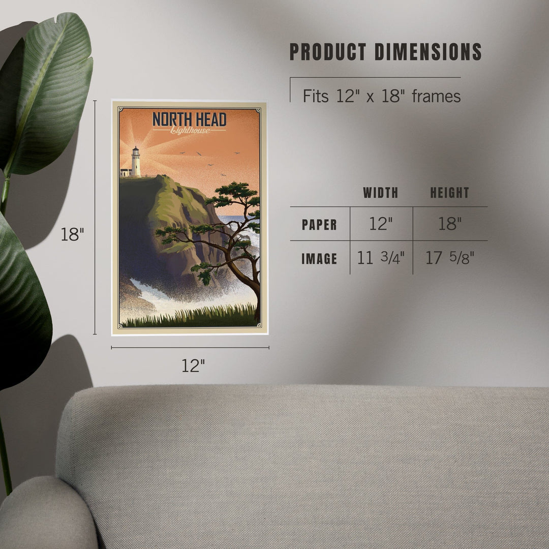 North Head Lighthouse, Lithograph, Art & Giclee Prints Art Lantern Press