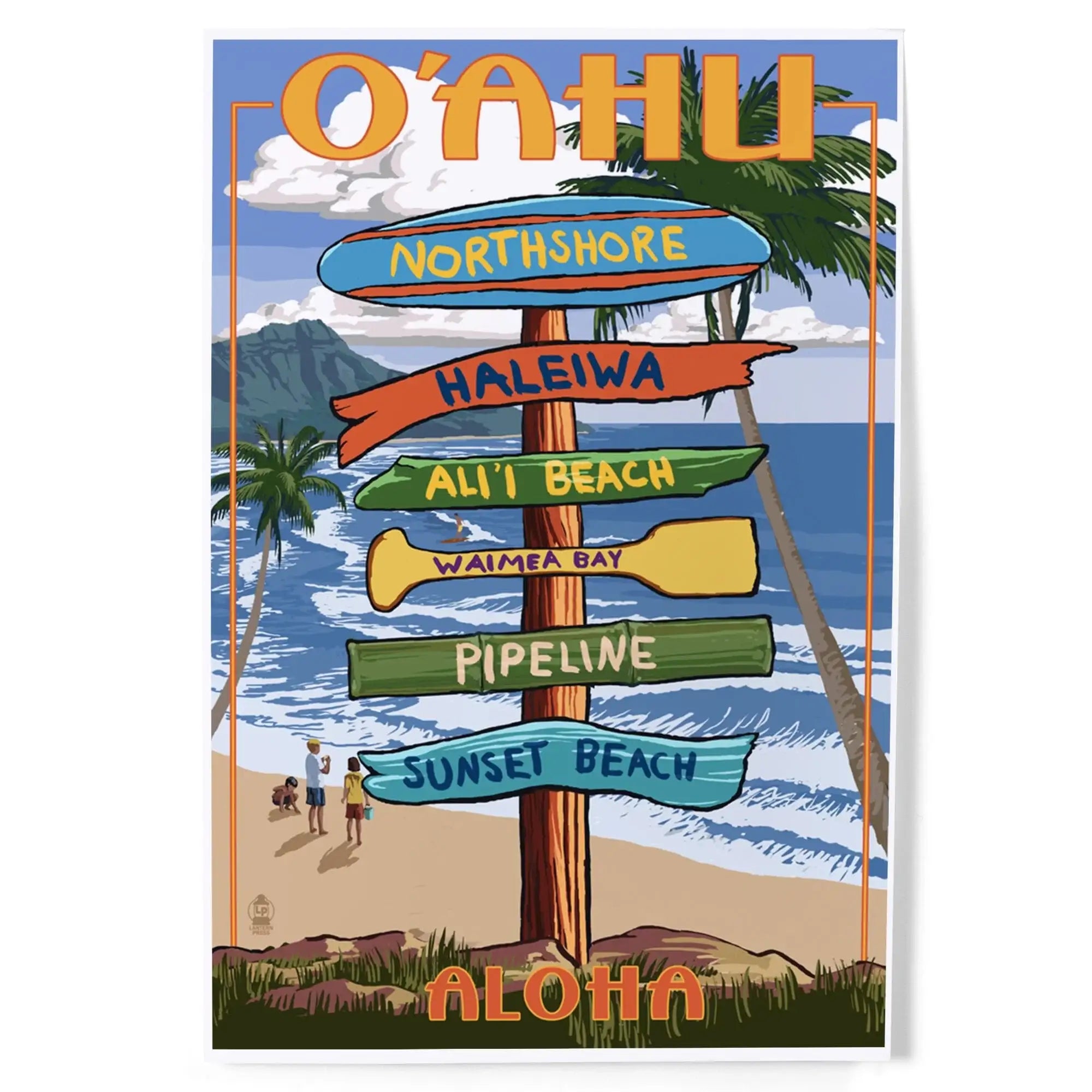 Northshore, Oahu, Hawaii, Destinations Sign art prints, metal