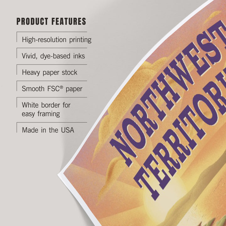 Northwest Territories, Lithograph, Bear and Spring Flowers, Lake, Art & Giclee Prints Art Lantern Press