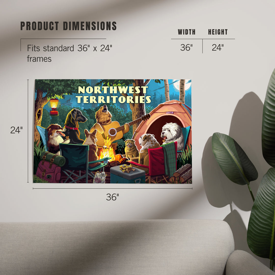 Northwest Territories, Painterly, Pack Life, Dogs Around Campfire, Art & Giclee Prints Art Lantern Press