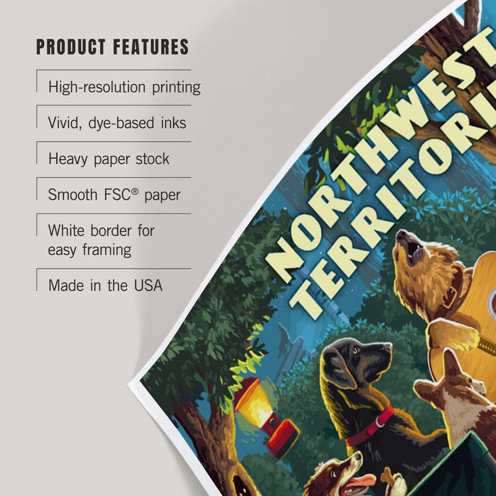 Northwest Territories, Painterly, Pack Life, Dogs Around Campfire, Art & Giclee Prints Art Lantern Press