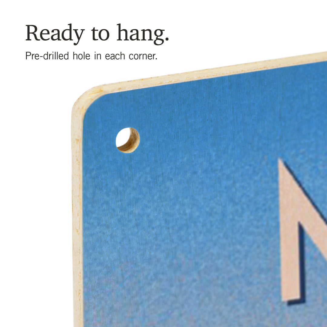 Nova Scotia, Prepare for Takeoff, Skis in Snowbank, Wood Signs and Postcards Wood Lantern Press