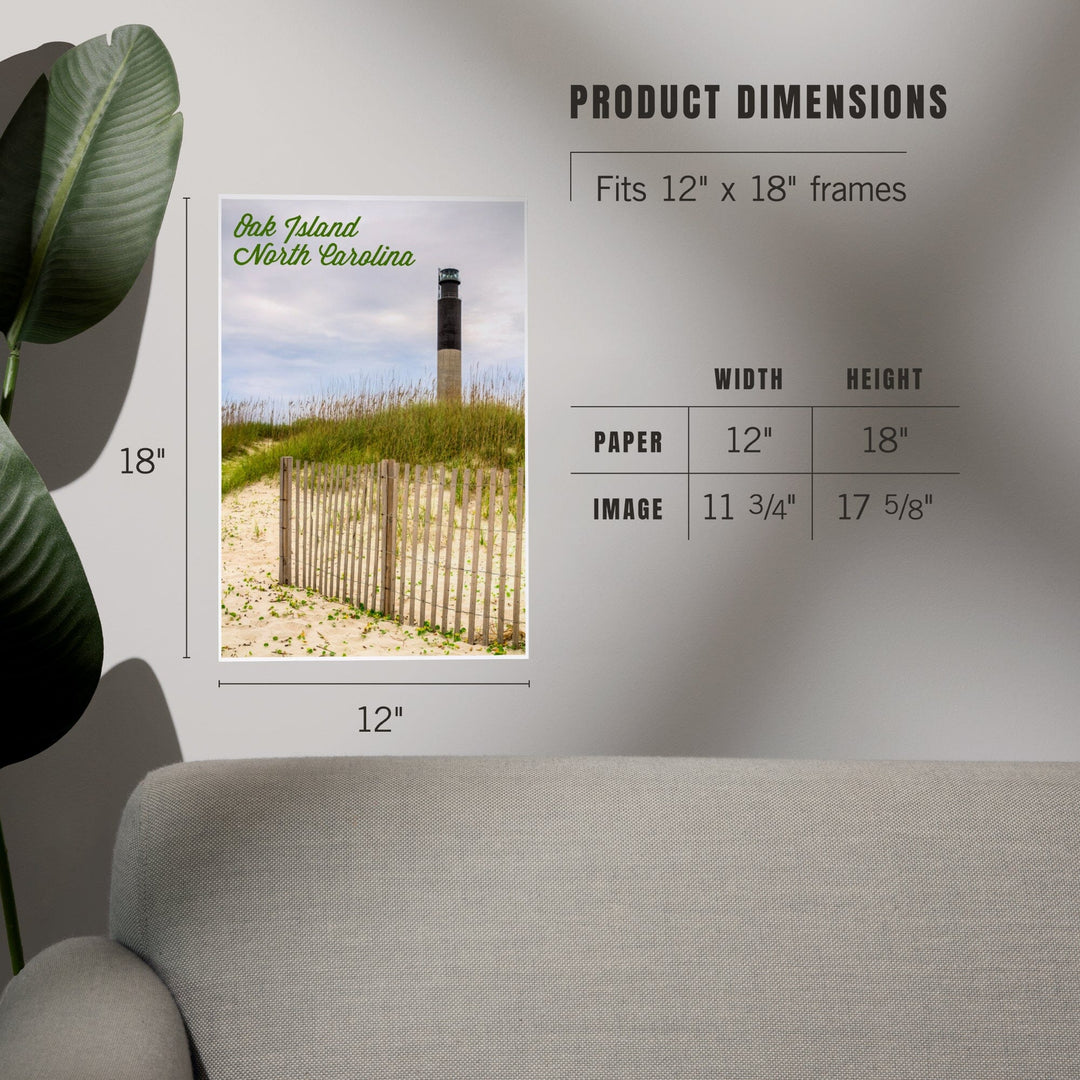 Oak Island, North Carolina, Lighthouse, Art & Giclee Prints Art Lantern Press