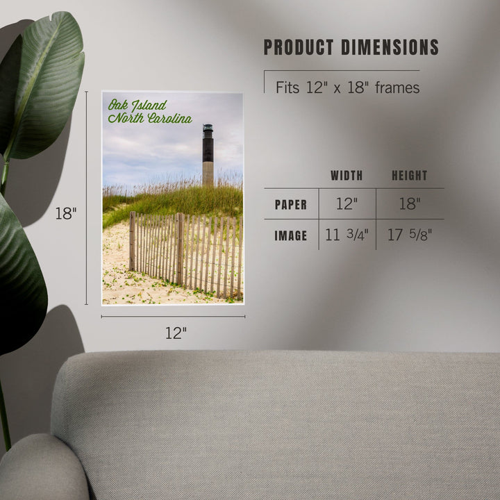 Oak Island, North Carolina, Lighthouse, Art & Giclee Prints Art Lantern Press