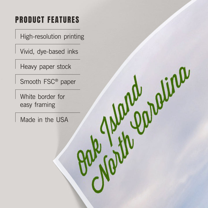 Oak Island, North Carolina, Lighthouse, Art & Giclee Prints Art Lantern Press