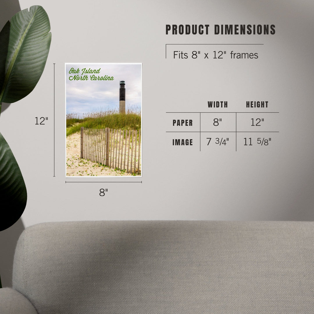 Oak Island, North Carolina, Lighthouse, Art & Giclee Prints Art Lantern Press