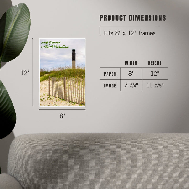 Oak Island, North Carolina, Lighthouse, Art & Giclee Prints Art Lantern Press