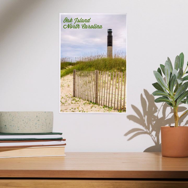 Oak Island, North Carolina, Lighthouse, Art & Giclee Prints Art Lantern Press