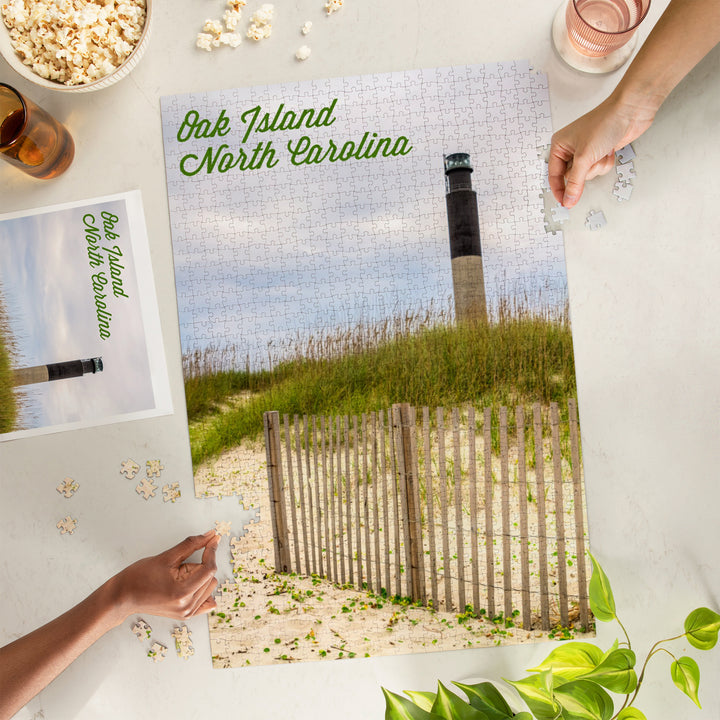Oak Island, North Carolina, Lighthouse, Jigsaw Puzzle Puzzle Lantern Press