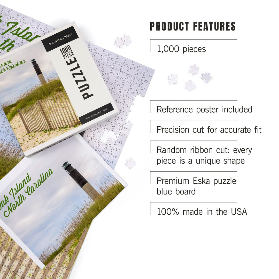 Oak Island, North Carolina, Lighthouse, Jigsaw Puzzle Puzzle Lantern Press