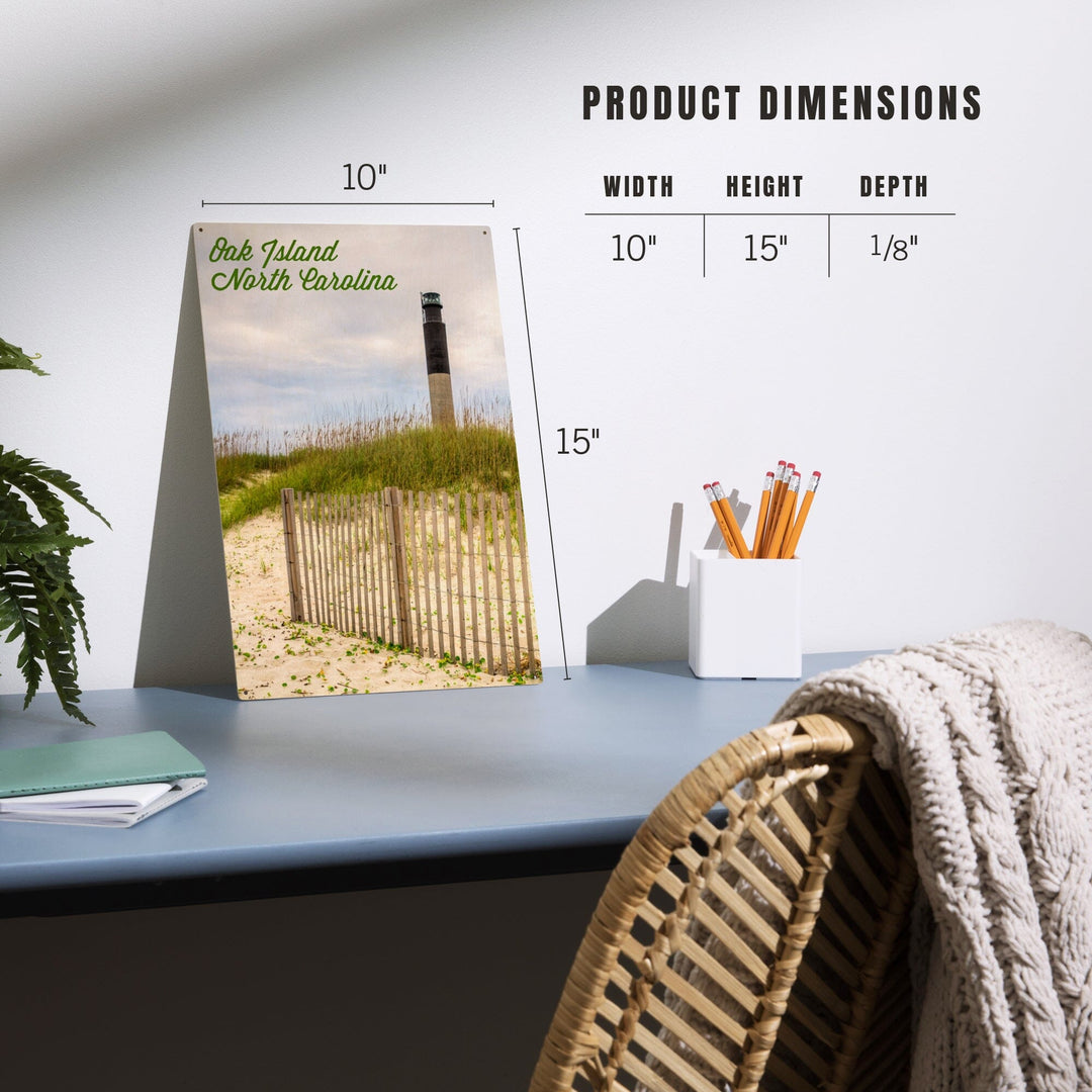 Oak Island, North Carolina, Lighthouse, Lantern Press Photography, Wood Signs and Postcards Wood Lantern Press