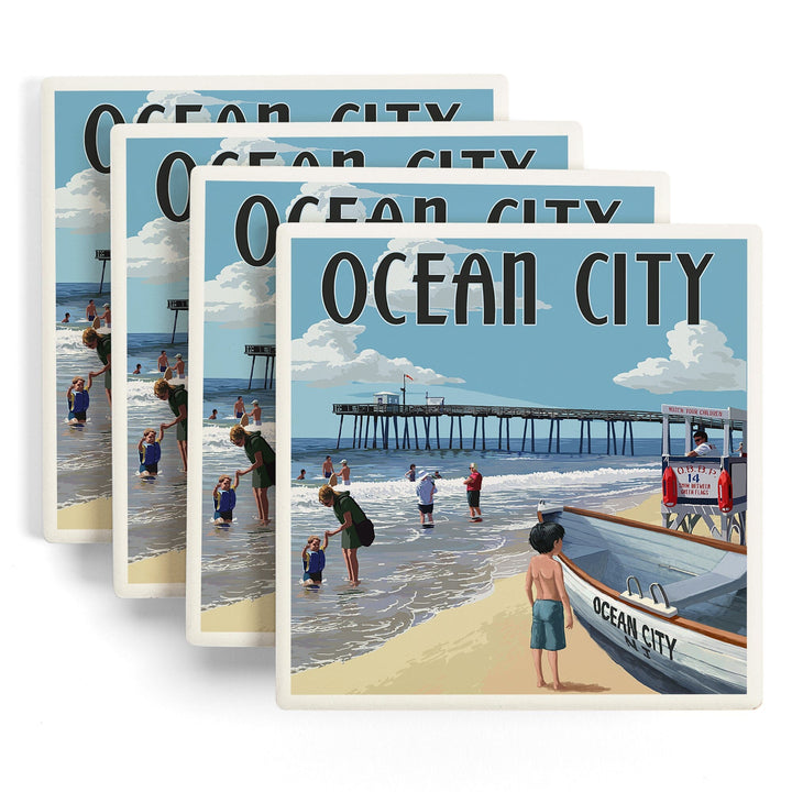 Ocean City, New Jersey, Lifeguard Stand, Coasters Coasters Lantern Press