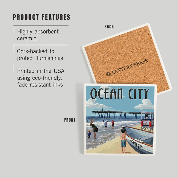 Ocean City, New Jersey, Lifeguard Stand, Coasters Coasters Lantern Press